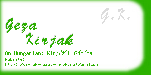 geza kirjak business card